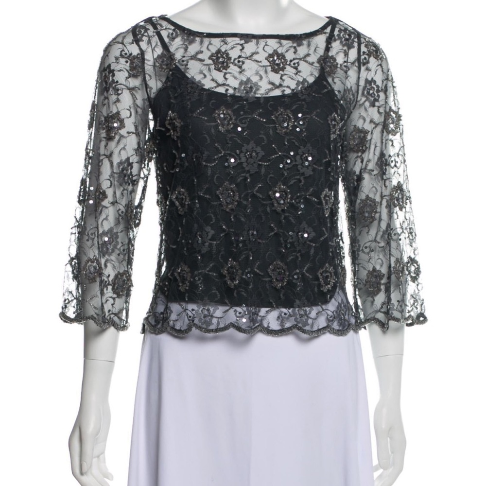 Alice + Olivia Crop Too
Green
Lace Pattern
Beaded